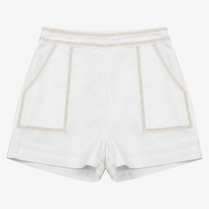 Buy Bermuda Shorts - White &amp; Sand