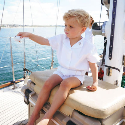 Buy Bermuda Shorts - White &amp; Sand