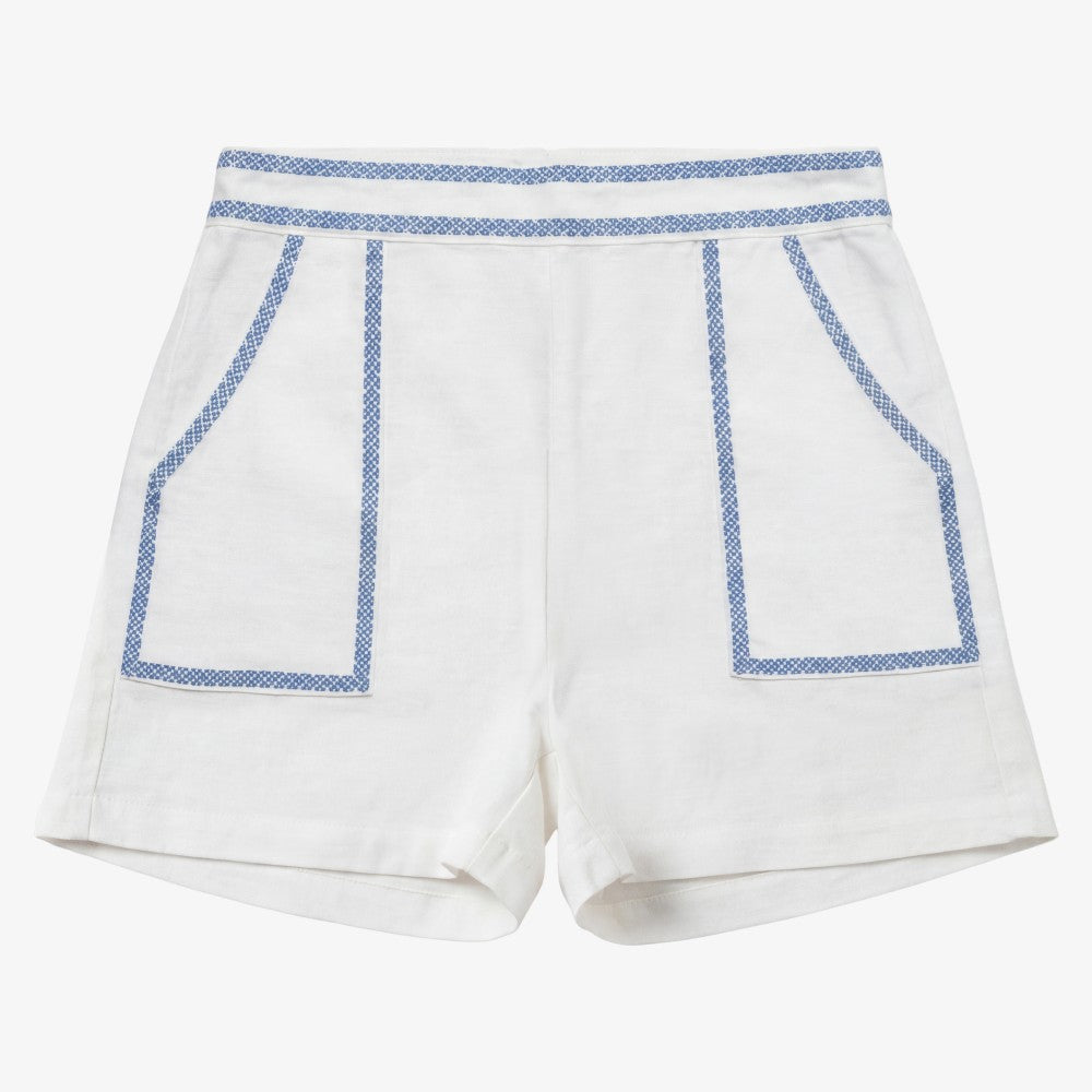 Buy Bermuda Shorts - White &amp; Blue