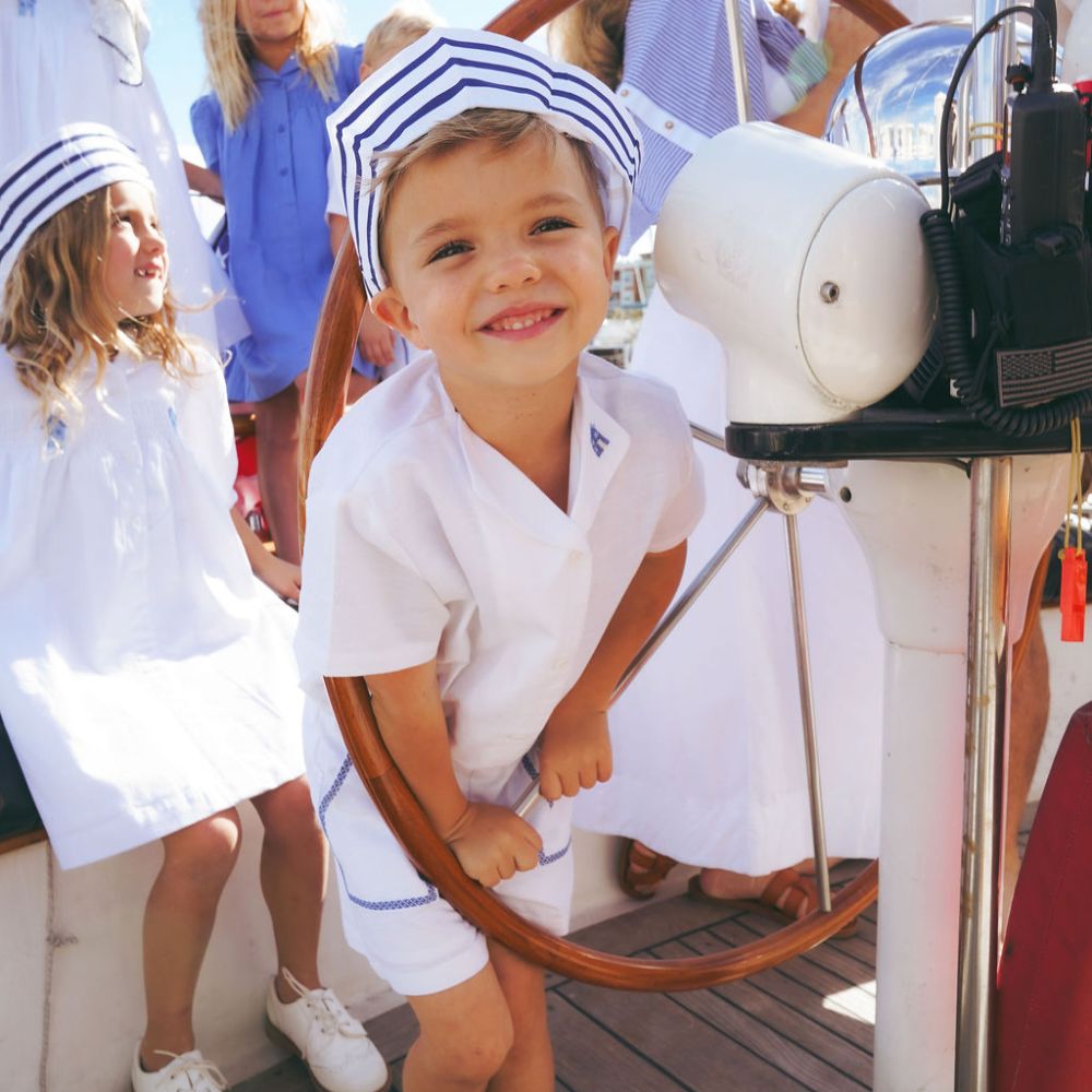 House Linen Shirt - White &amp; Blue