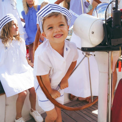 House Linen Shirt - White &amp; Blue