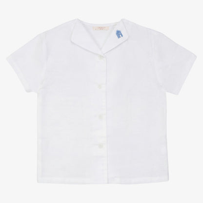 House Linen Shirt - White &amp; Blue