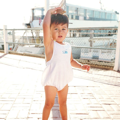 House Linen Romper - White