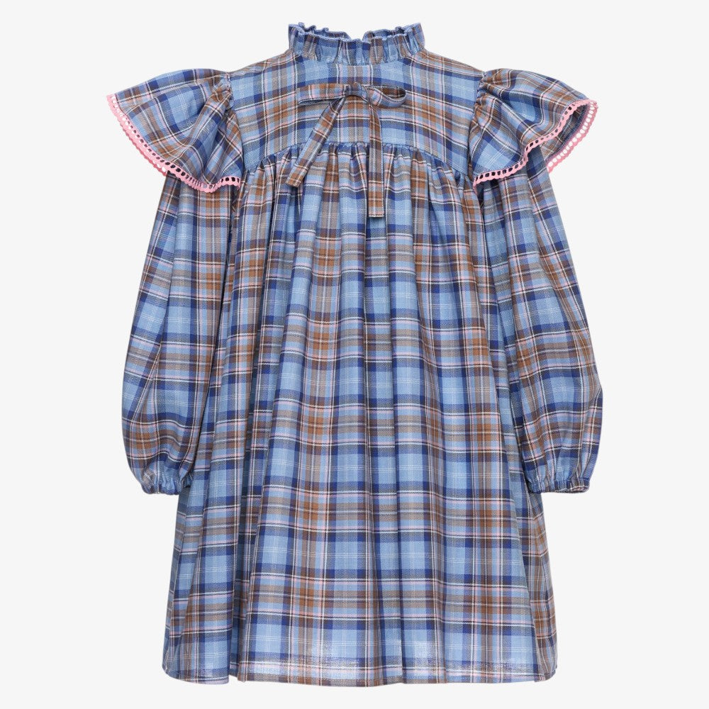 Willow Check Dress - Blue
