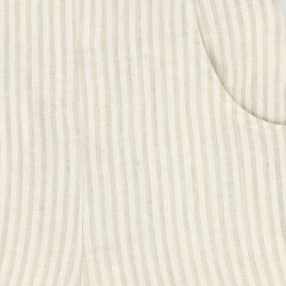 Linen Seam Shorts - White&amp;tan