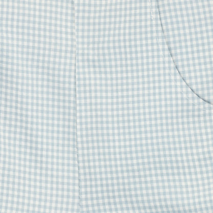 Linen Seam Shorts - White&amp;blue