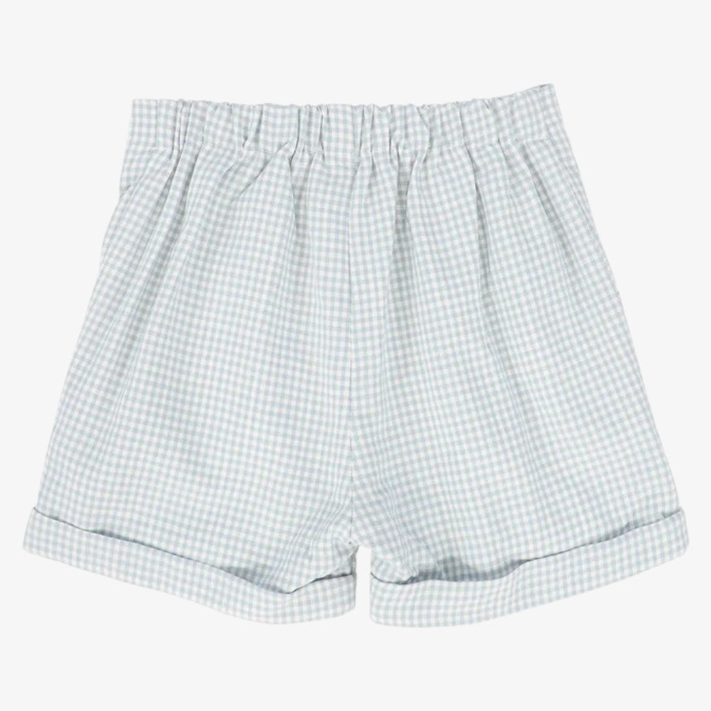 Linen Seam Shorts - White&amp;blue