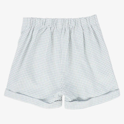 Linen Seam Shorts - White&amp;blue