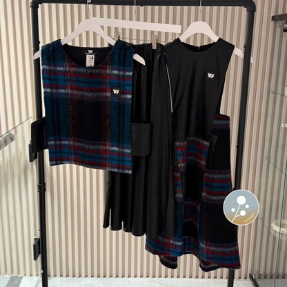 Tartan Vest And Skirt - Plaid