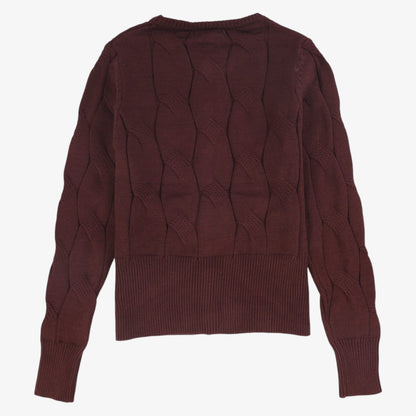 Painted Cable Cardigan - Burgundy