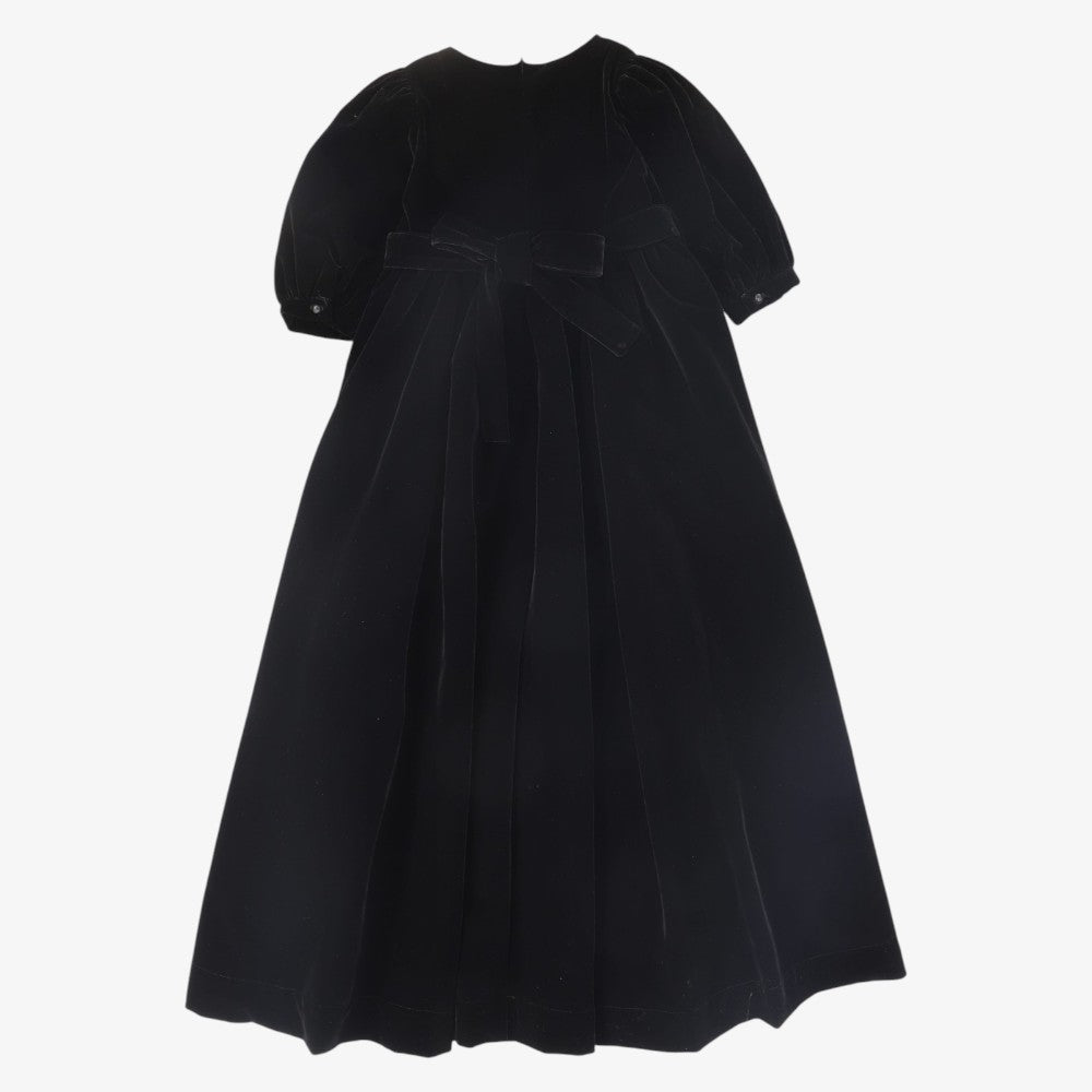 Velvet Embroidered Collar Gown - Black