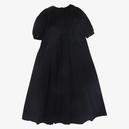 Velvet Embroidered Collar Gown - Black