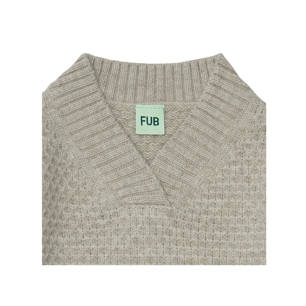 Fub V-Neck Sweater - Light Beige Melange