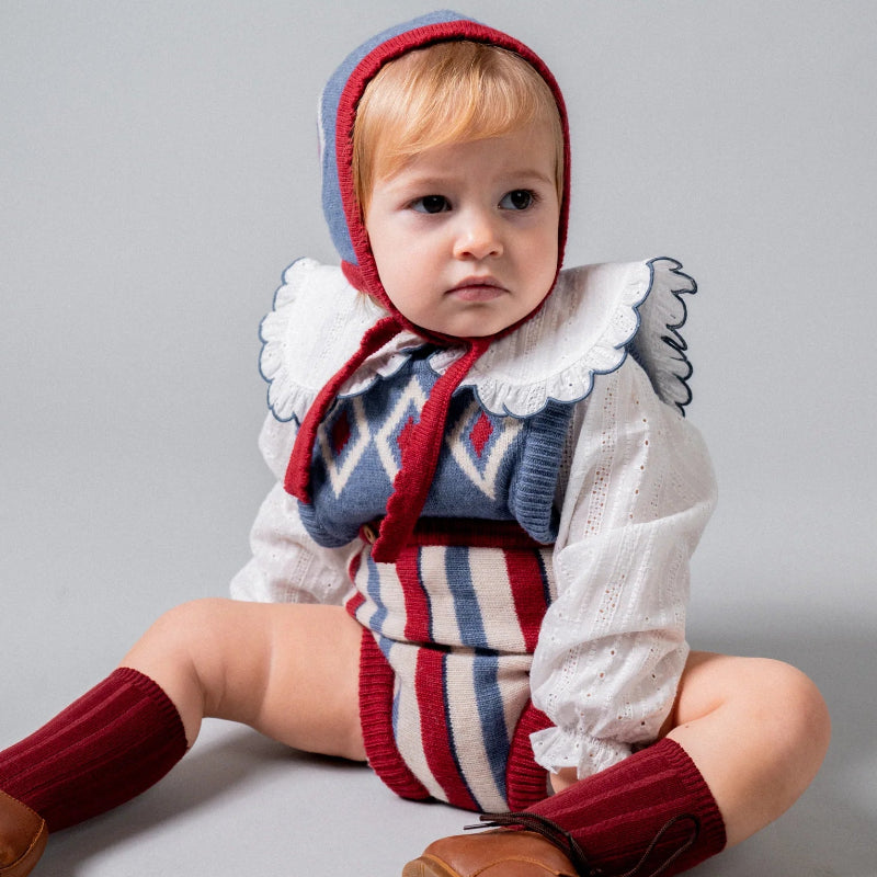 Argyle Knit Romper - Multi