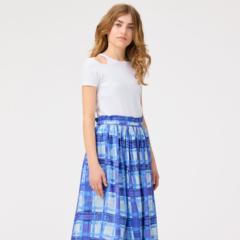 Brisali Skirt - Blue Checks