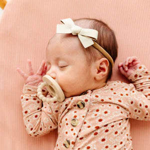 Leather Bow Headband - Ivory