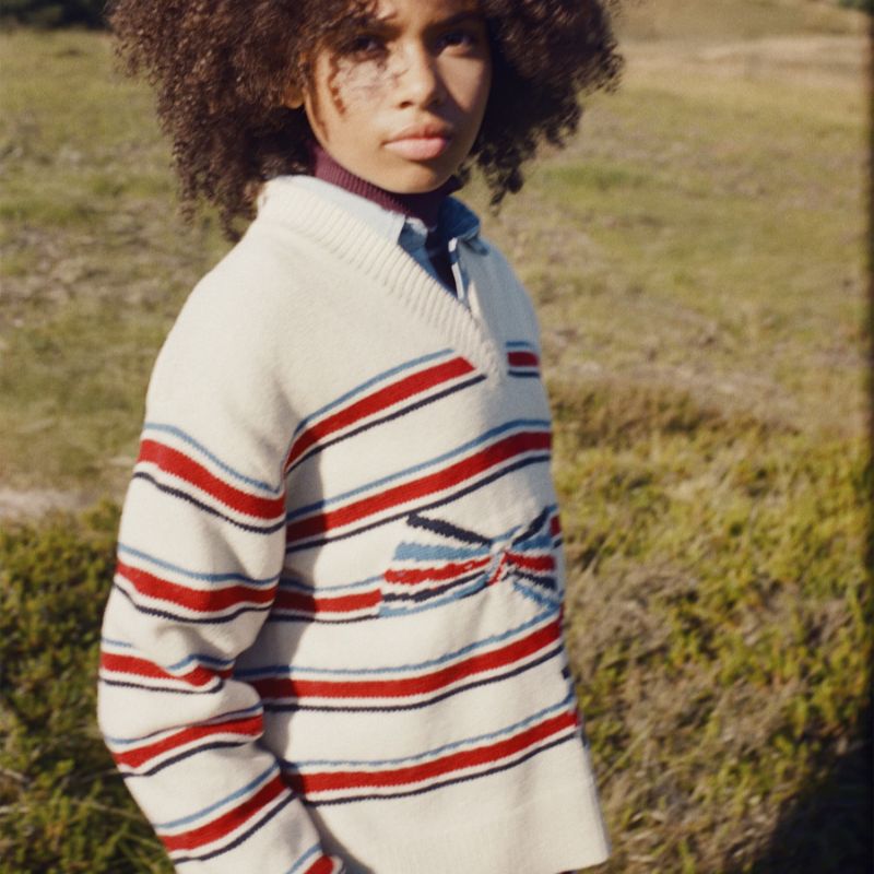 Gwenda Sweater - Cream &amp; Red
