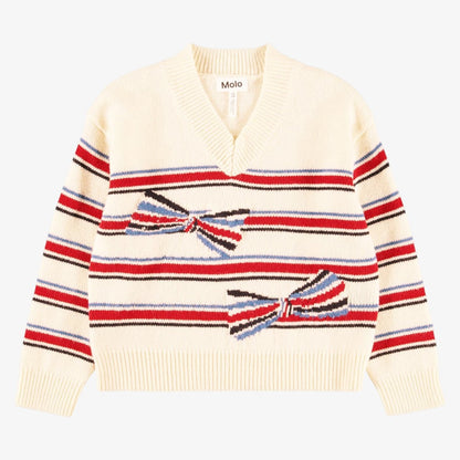Gwenda Sweater - Cream &amp; Red