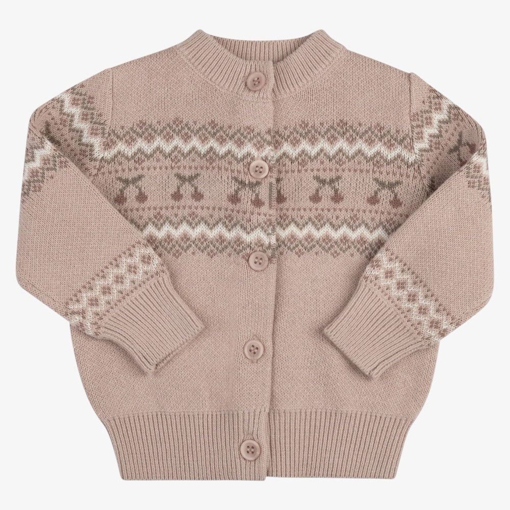 Fair Isle Cardigan - Mauve