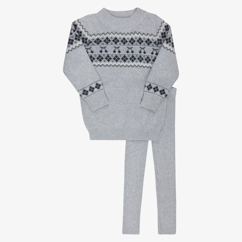 Fair Isle 2 Piece Set - Grey