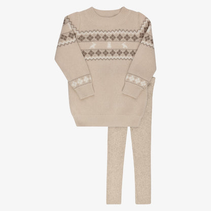 Fair Isle 2 Piece Set - Taupe