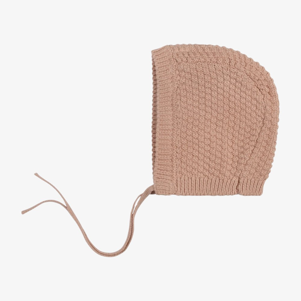 Floral Star Knit Bonnet - Pink