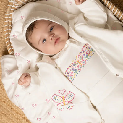 Vintage Jacket And Hat - White &amp; Pink