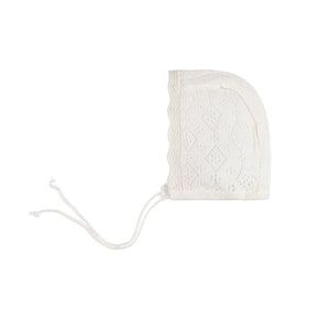 Pointelle Knit Bonnet - Ivory
