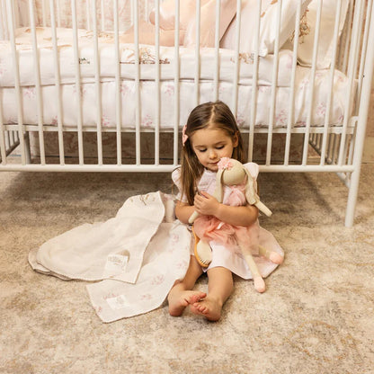 Swaddle And Burp Cloth Set - Mauve Carousel