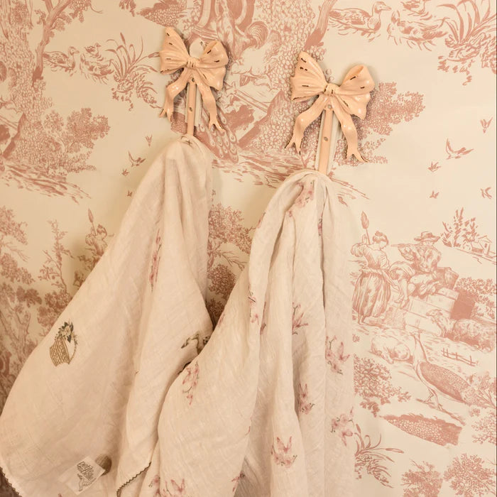 Swaddle And Burp Cloth Set - Pink Butterfly