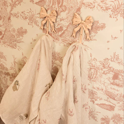 Swaddle And Burp Cloth Set - Pink Butterfly