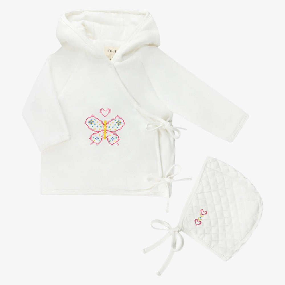 Vintage Jacket And Hat - White & Pink