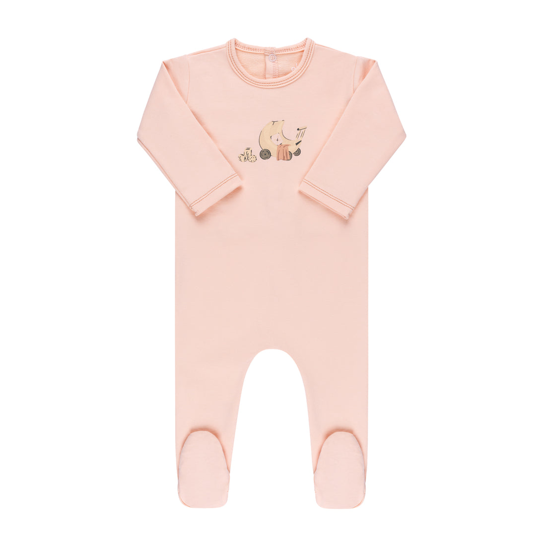 French Terry Footie - Pink Carrriage