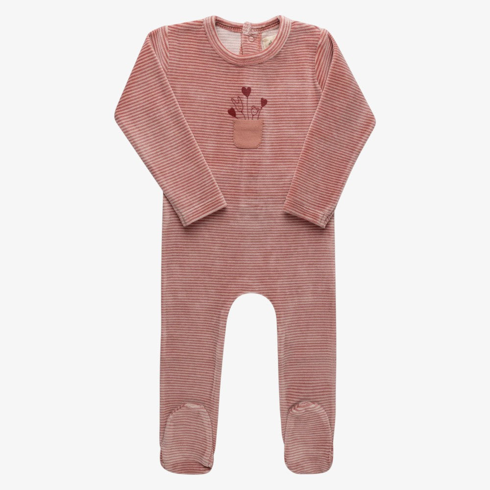 Stripe Footie - Pink
