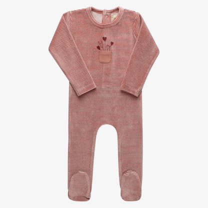 Stripe Footie - Pink