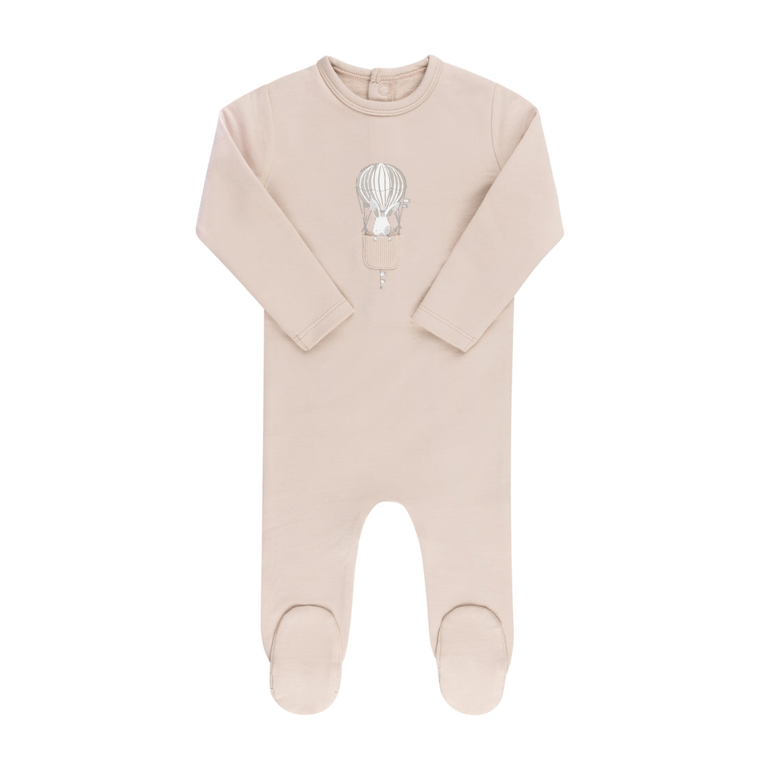 Hot Air Balloon Footie - Taupe Grey