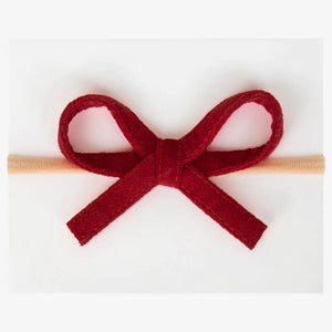 Adora Velvet Bow Headband - Red