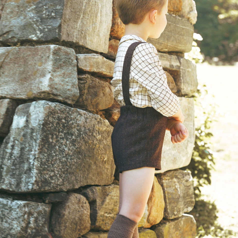 Textured Overalls - Brown