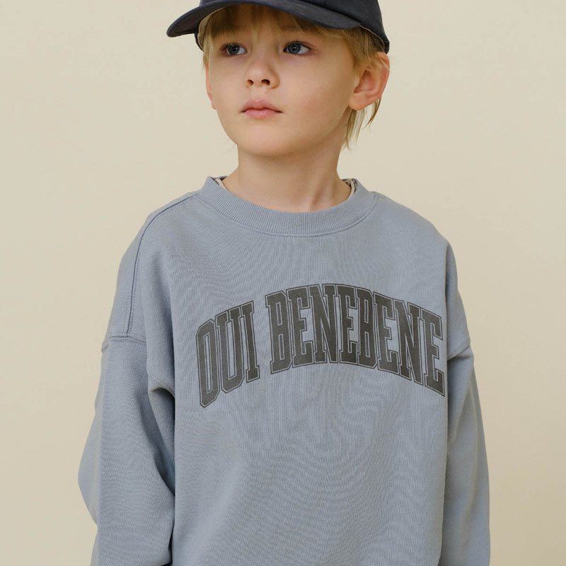 Oui Varsity Sweatshirt - Grayish Blue
