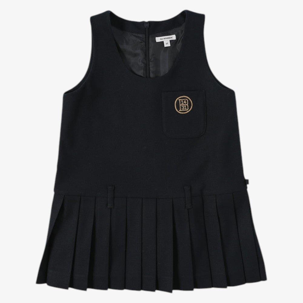 Marine Pleats Dress - Navy