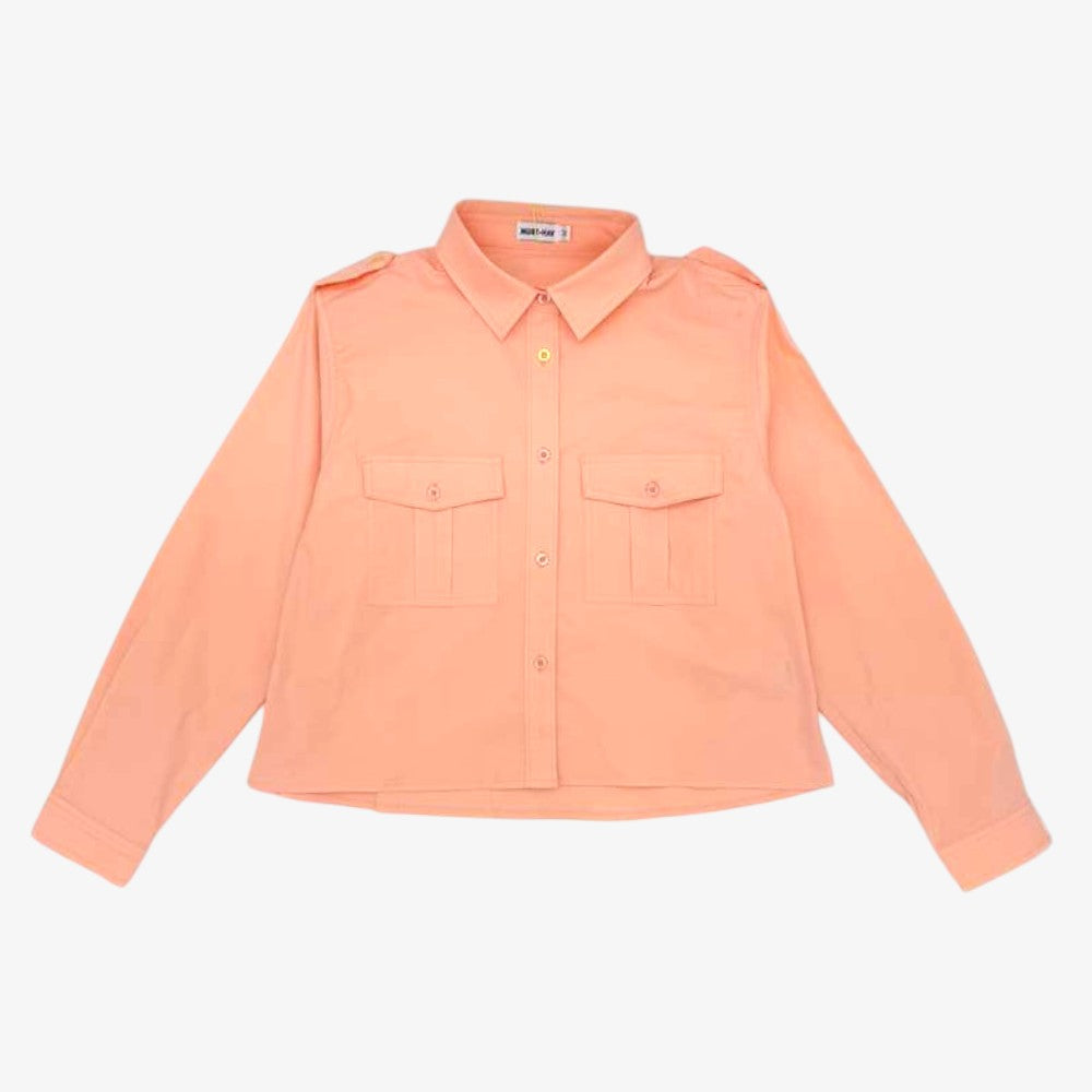 Epaulette Shirt - Peach