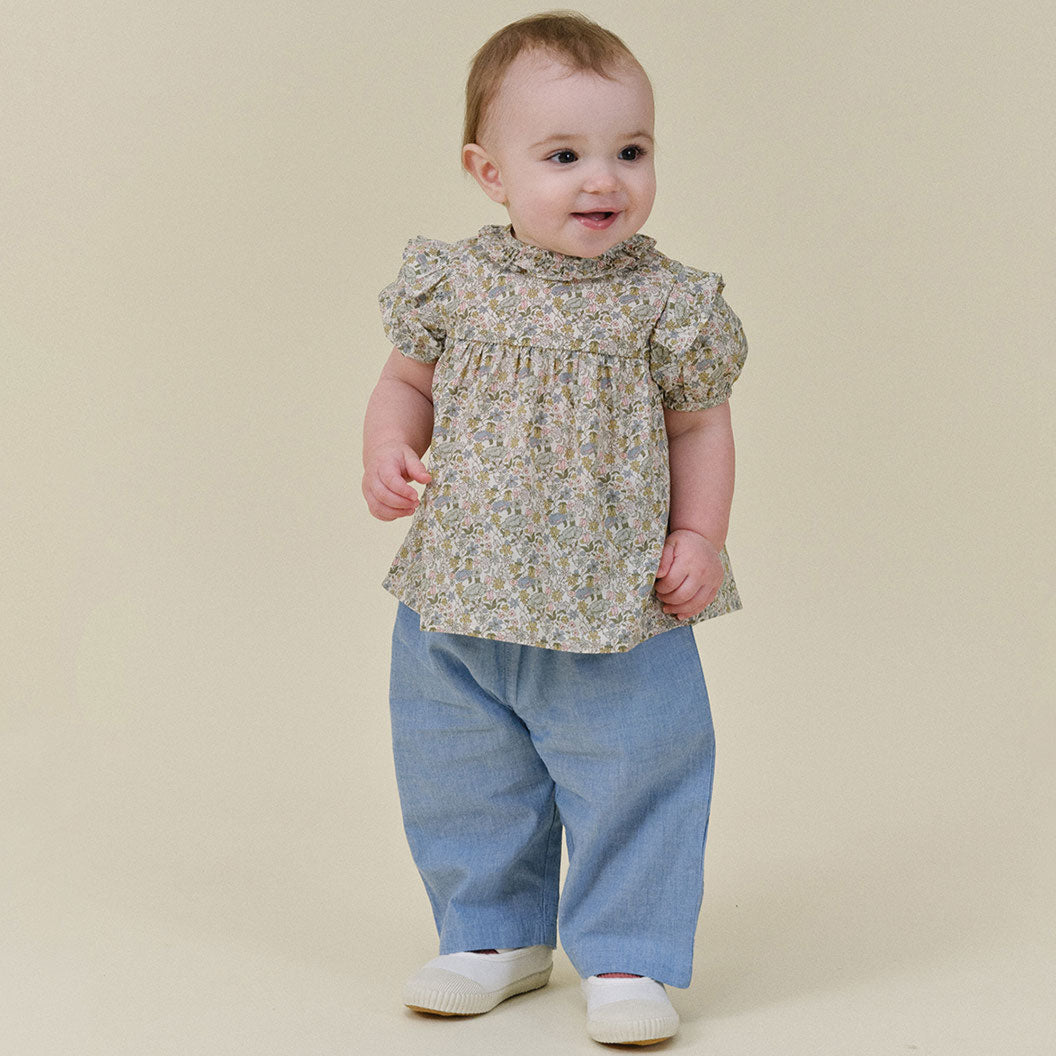 Riley Frill Blouse - Cream