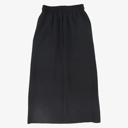 Drawstring Sweat Maxi Skirt - Black