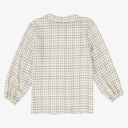 Peter Pan Print Blouse - White &amp; Brown