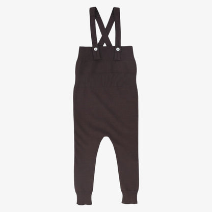 Rib Knit Suspender Overalls - Brown