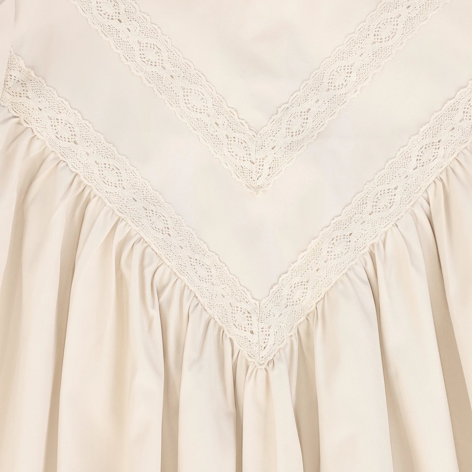 Tafetta Lace V Design Blouse And Skirt - Pink