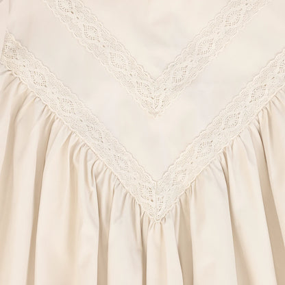 Tafetta Lace V Design Blouse And Skirt - Pink