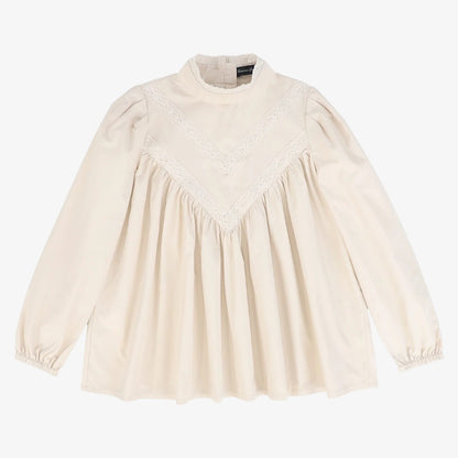 Tafetta Lace V Design Blouse And Skirt - Pink
