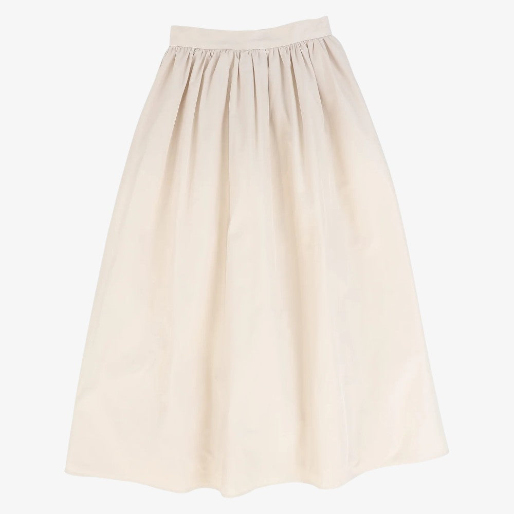 Tafetta Lace V Design Blouse And Skirt - Pink