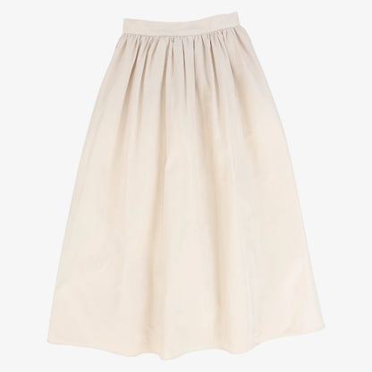 Tafetta Lace V Design Blouse And Skirt - Pink